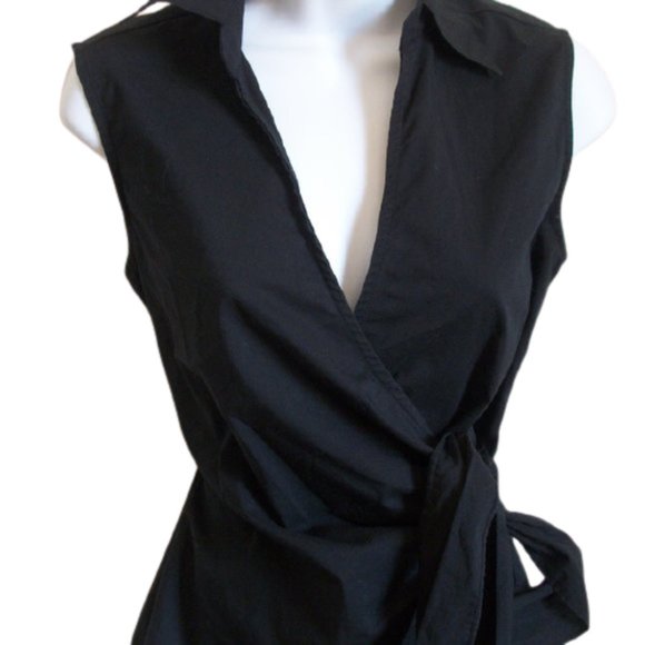 Black Wrap Blouse XS (could fit Small) - Picture 1 of 2